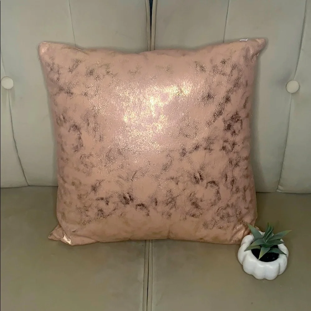 Gold and peach‎ throw accent pillow